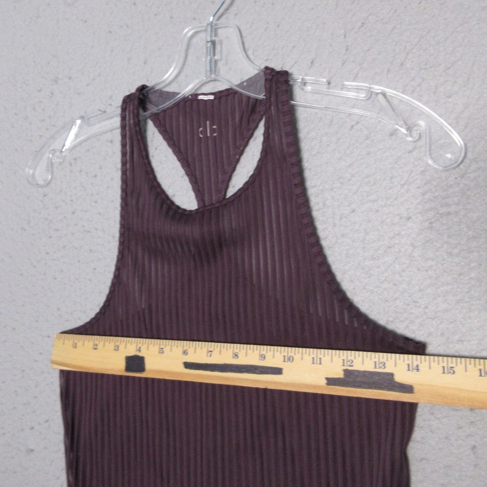Alo Yoga Tank Top Small Purple Sheer Ribbed Racerback Activewear Yoga Workout - Picture 5 of 8